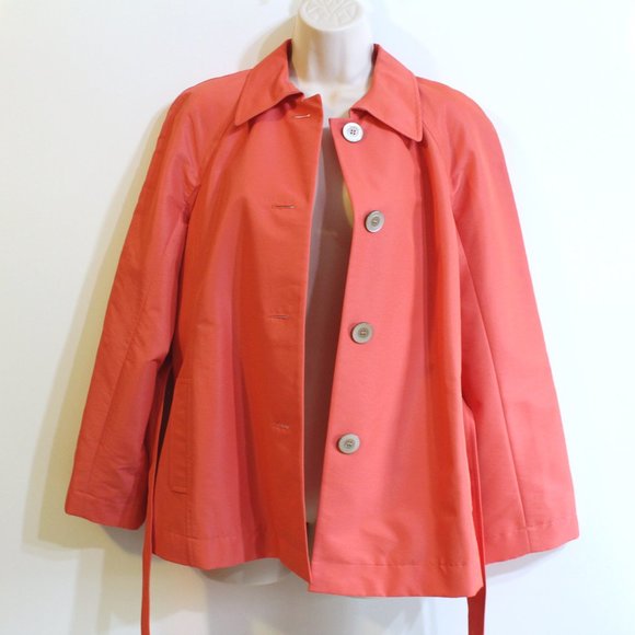 Evan-Picone Short Trench Coat Jacket Size PM M Petite - Picture 1 of 7